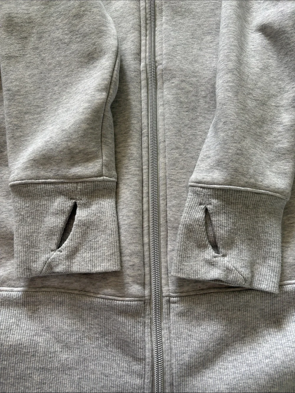 All In Motion Long Length Light Gray Hooded Zip-Up Sweatshirt EUC M